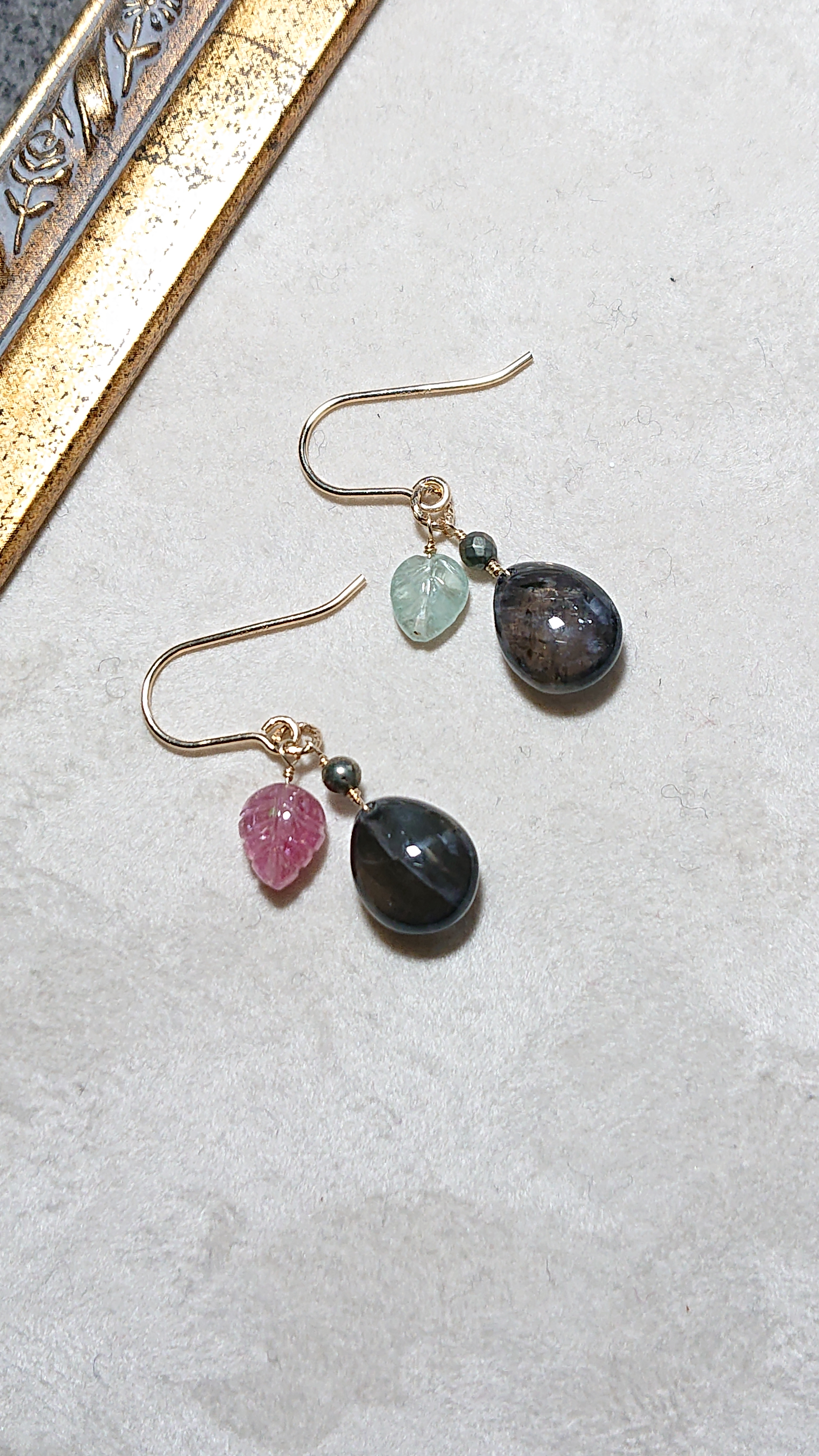 【14KGF】ぷりっとアイオライトピアス(No.1050P)