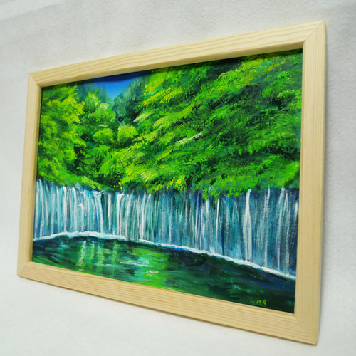 油絵 絵画 【白糸の滝】 絵画 HR 通販 15598046｜Creema(クリーマ)
