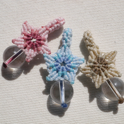 ❁天然石水晶玉と桜モチーフのマクラメチャーム Crystal orb & Flower[mtp-230315-01] 8枚目の画像