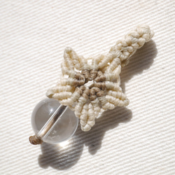 ❁天然石水晶玉と桜モチーフのマクラメチャーム Crystal orb & Flower[mtp-230315-01] 16枚目の画像