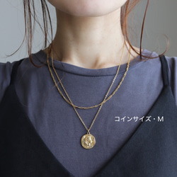 金アレ対応◆サージカルステンレス・コインとスクリューチェーンネックレスセット 17枚目の画像