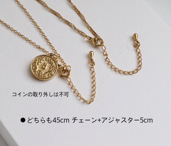 金アレ対応◆サージカルステンレス・コインとスクリューチェーンネックレスセット 15枚目の画像