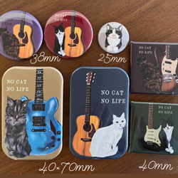 bonvoroid 猫とギター NO CAT NO LIFE 缶バッジ70mm 4枚目の画像