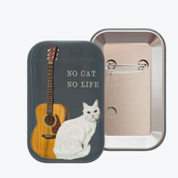 bonvoroid 猫とギター NO CAT NO LIFE 缶バッジ70mm 2枚目の画像
