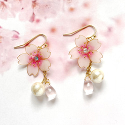 バーゲンで 春 桜 ふんわり ピンク 揺れる ピアス イヤリング ピアス ピアス