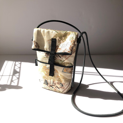 ⭐️帯リメイク ミニボストンバッグ シルバーカラー 蝶々柄刺繍