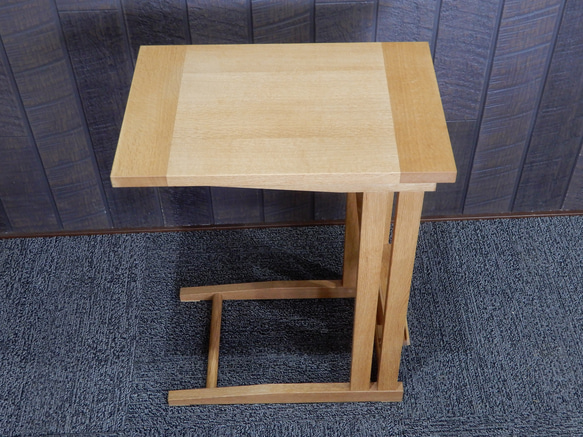 ソファーサイドテーブル　シンプル　サイズオーダー　おしゃれ　楢（オーク）無垢材　ちょっと贅沢 2枚目の画像