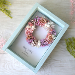 メッセージ入り壁掛けフレーム wreath - pink02- 7枚目の画像