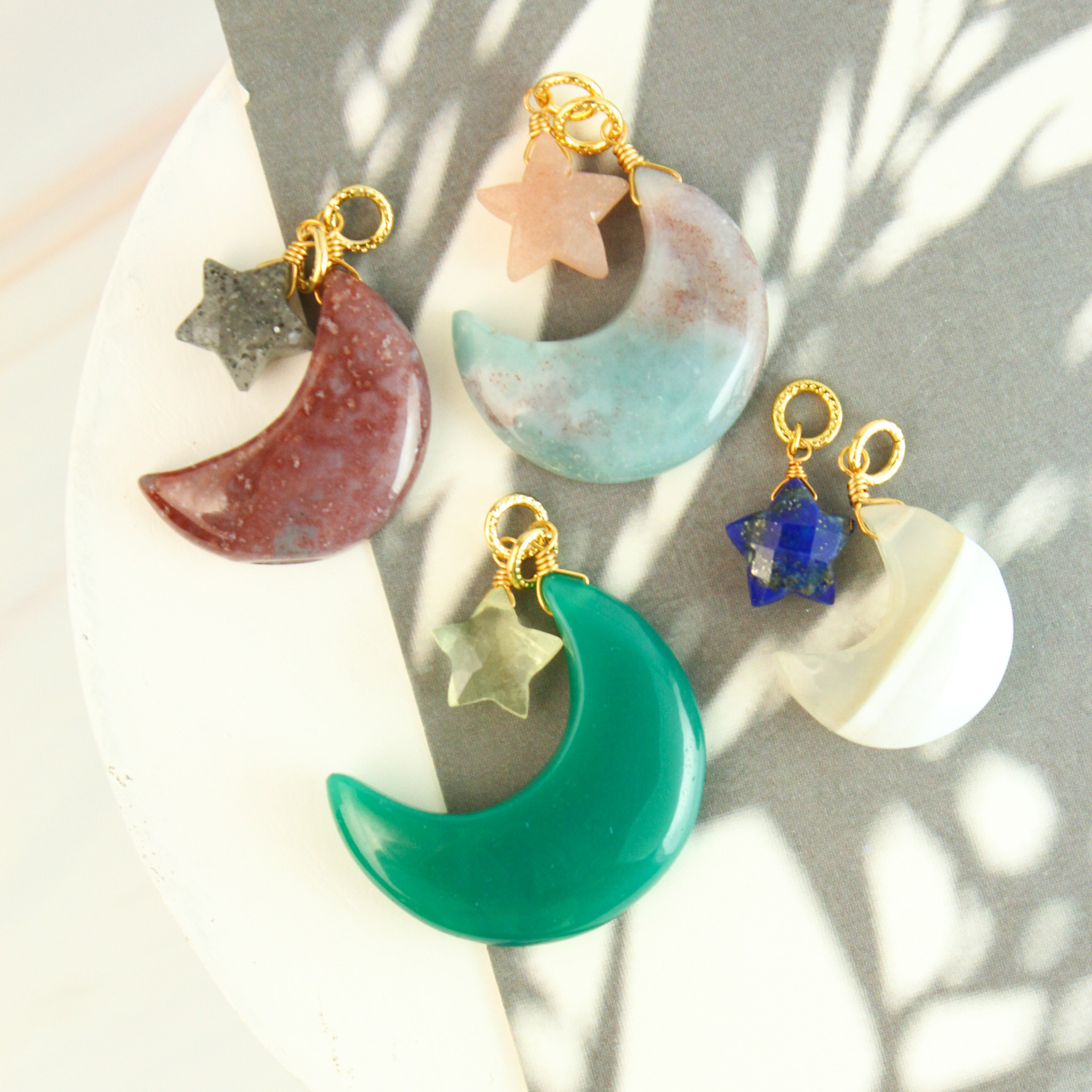 【福袋】【3月誕生石/ブラッドストーン】月と星のネックレス