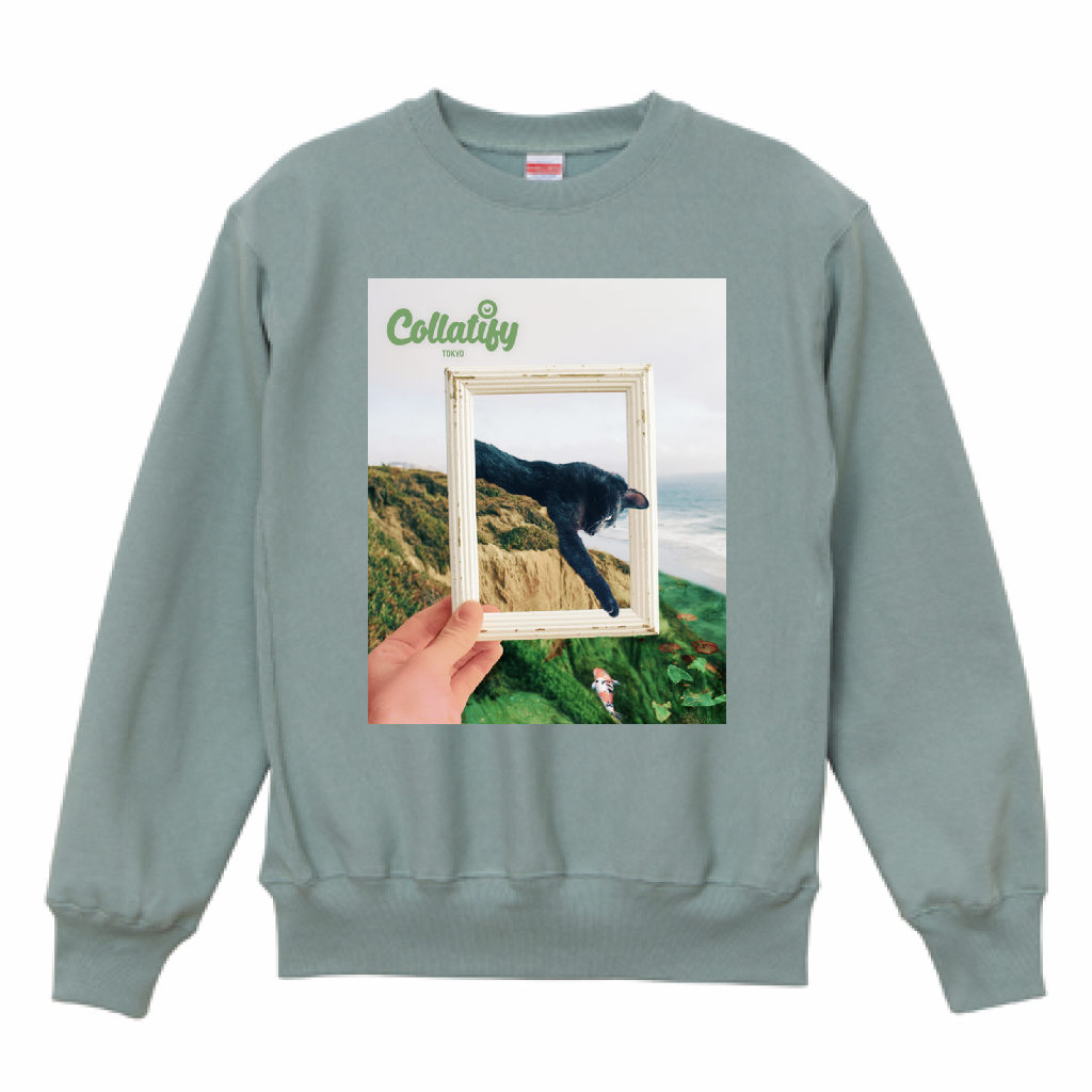 CUSTOM BIG CREW SWEAT (SMOKY GREEN)