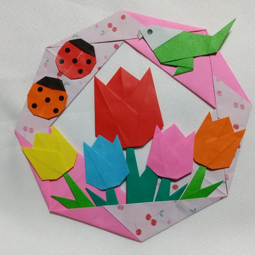折り紙リース　専用ページ リースの折り紙】リース Octagonal Wreath スリム - YouTube