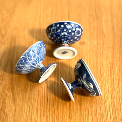 京焼・清水焼】京都 水野春陽窯 染付 赤絵 じだみ梅 盃 ペア ぐい呑み