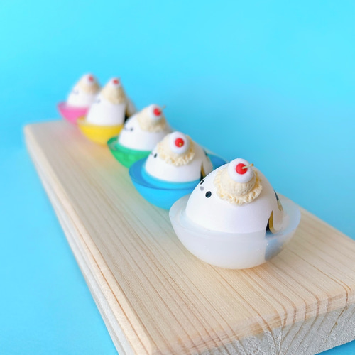 ひよこ&シマエナガ♡アイスクリームset クリームソーダシマエナガ その他置物 つぶ屋 通販 15599143