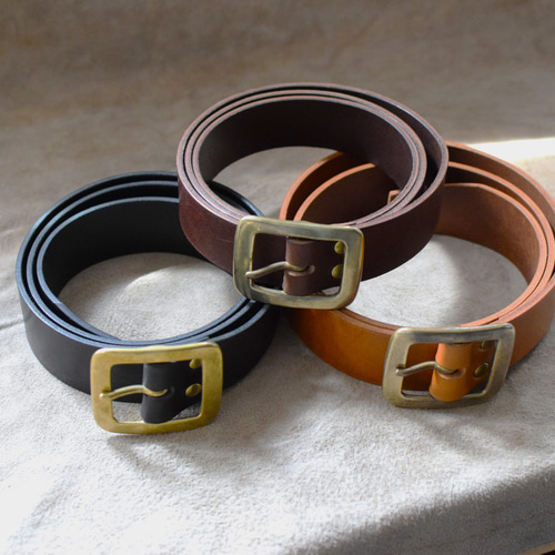 ミラージュ/革ベルト 一枚革/名入れ可能/手裁断/メンズ/ベルト