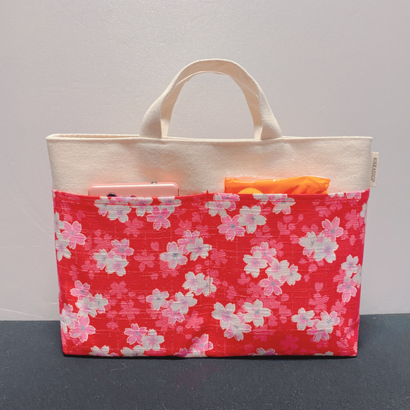 【春限定】帆布のバッグインバッグ （桜B） 2枚目の画像