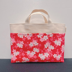 【春限定】帆布のバッグインバッグ （桜B） 1枚目の画像