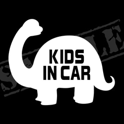 KIDS IN CAR ブロントサウルス 恐竜 ステッカー10.5cm×13cm 1枚目の画像