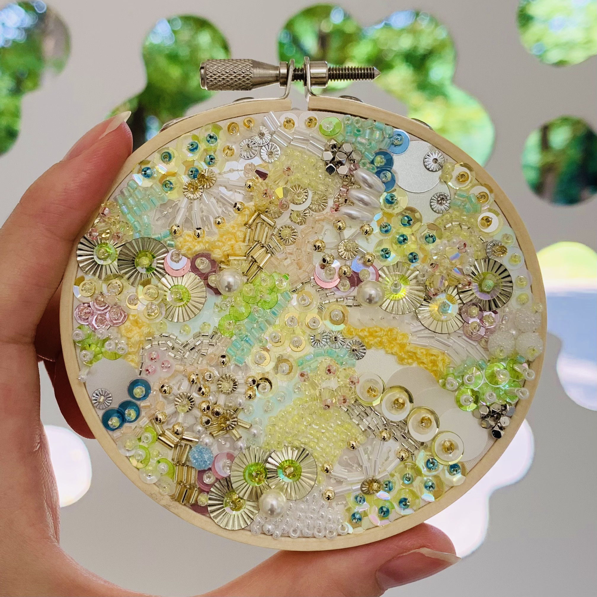 刺繍枠飾り 刺繍ビーズアート ウォールステッカー・ウォールデコ