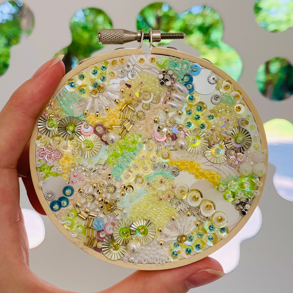 ヴィンテージ 刺繍 アート 額 飾り布 中南米 南米 メキシコ フォークアート オトミ刺繍 テナンゴ刺繍 アートフレーム 額装 メキシコ民芸品