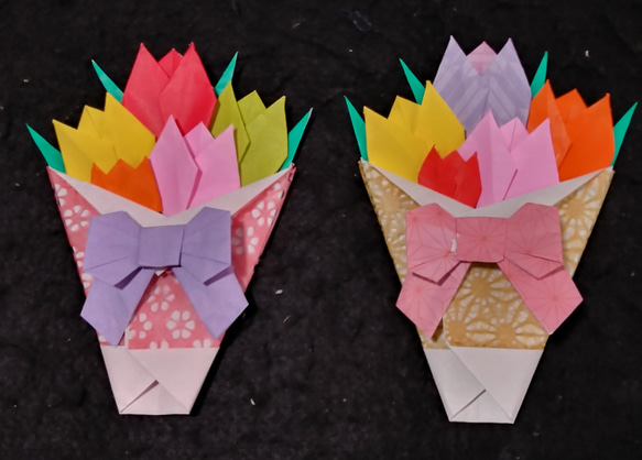 ペーパーフラワーでチューリップのメッセージブーケ | Paper Flowers