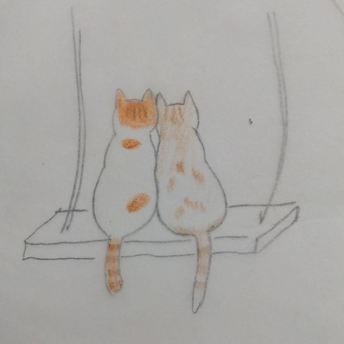 うちの子 受注制作 ペットの後ろ姿を描き四角財布に仕立てます