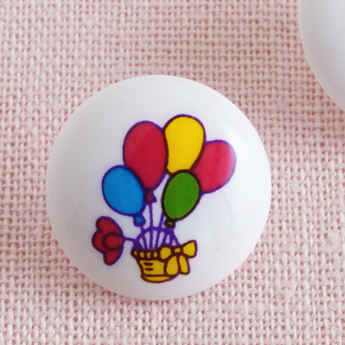 3個) 15mm レトロボタン バルーン 昭和レトロ ＊ 風船 ボタン