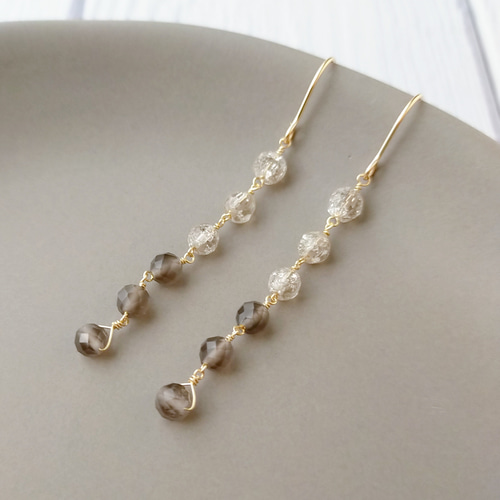 14kgf◇KIRIKOアイスクォーツのピアス◇天然石 アクセサリー