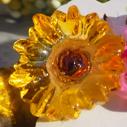 マグネット（4個セット）　レジン　磁石　色変更可　花形　かわいい　　桜　クローバー　新生活　引っ越し　プレゼント 1枚目の画像