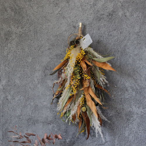 6.ミモザスワッグ bar swag「ブレーメン」№6【約43センチMサイズ】 グレビレア