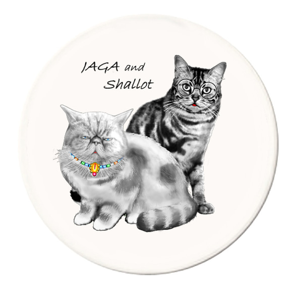 ジャガとシャロット：白雲石コースター 2枚目の画像