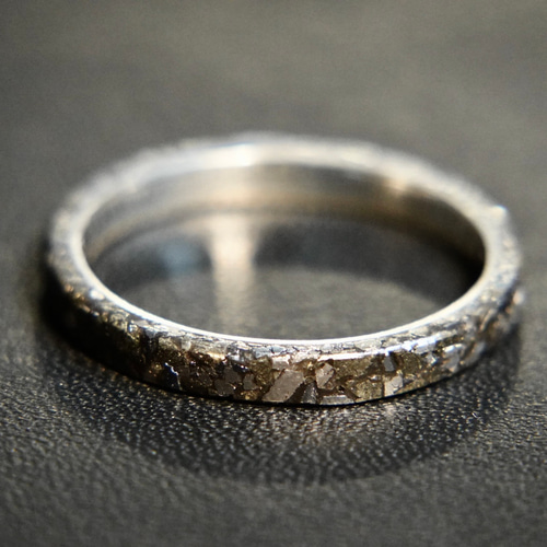 指輪 テラゾー リング パイライト テラヘルツ鉱石 シルバー925 指輪