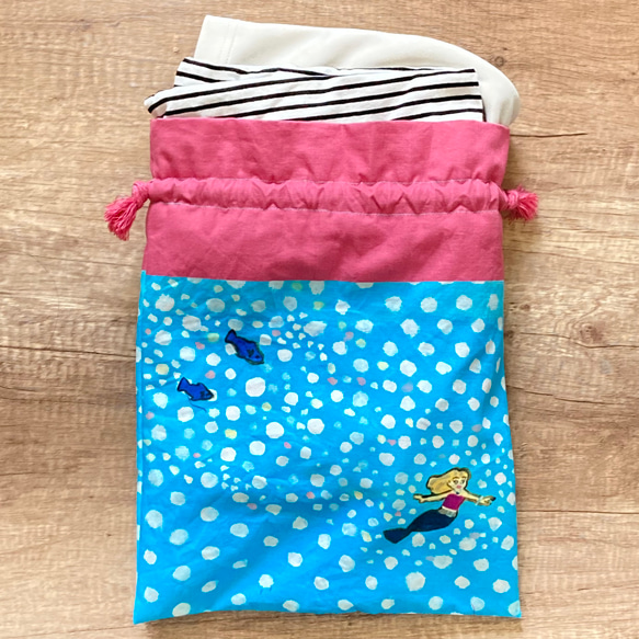 人魚姫の巾着袋【体操服入れ】 3枚目の画像