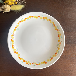 手描き　皿　プレート　陶器　磁器　ミモザ　ハンドペイント　春　絵付　15cm 1枚目の画像