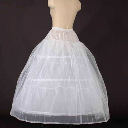 パニエ ボリューム 大人 白 ロング プリンセスライン 3段 ワイヤー