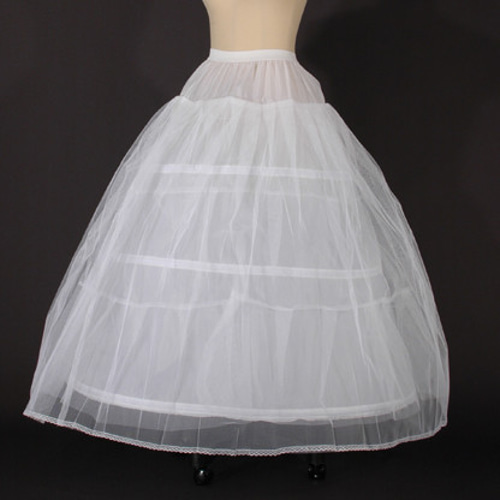 パニエ ボリューム 大人 白 ロング プリンセスライン 3段 ワイヤー