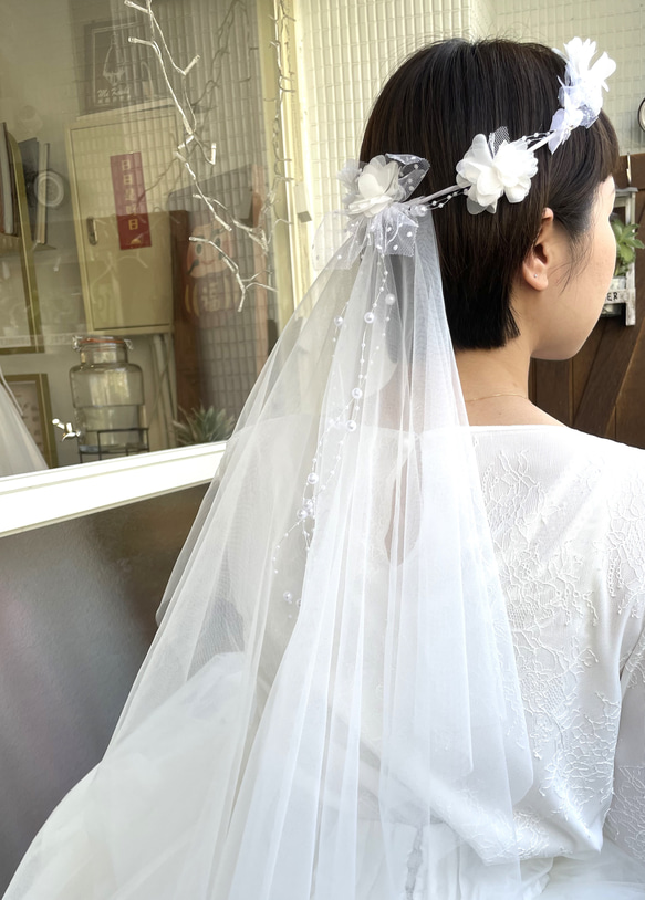 Miller 米樂婚飾品牌 / 手作花圈新娘頭紗 第3張的照片