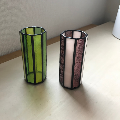 ステンドグラス 花器(造花向け) 一輪挿し・花瓶・花器 choco