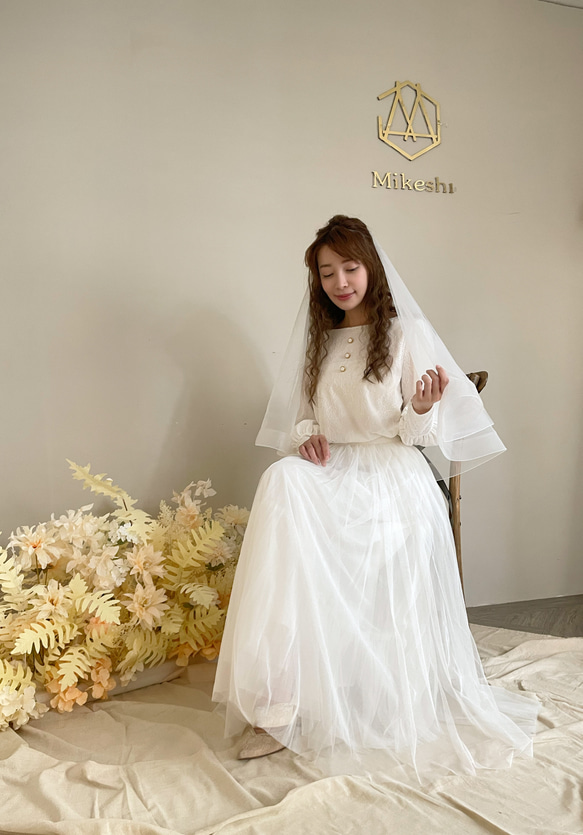 Miller 米樂婚飾品牌 / 雙層新娘素頭紗 第3張的照片