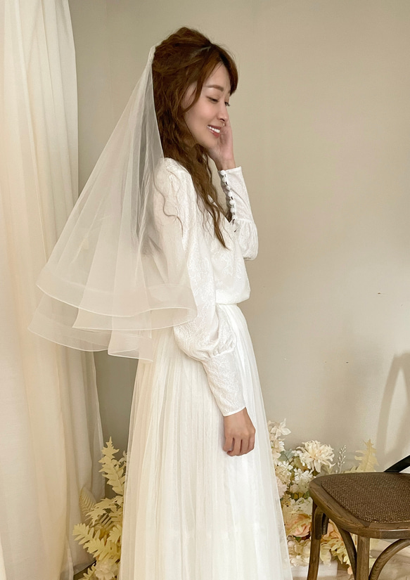 Miller 米樂婚飾品牌 / 雙層新娘素頭紗 第2張的照片