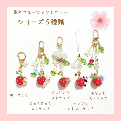 ✿ 選べるアニマル ✿ 季節のフルーツ 羊毛フェルトアクセサリー⑤ お