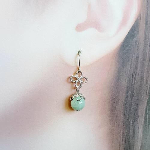 お買い得】天然石＊翡翠＊ピアス/イヤリング＊アレルギー対応ピアス  