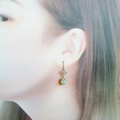 お買い得】天然石＊翡翠＊ピアス＊イヤリング＊アレルギー対応ピアス 