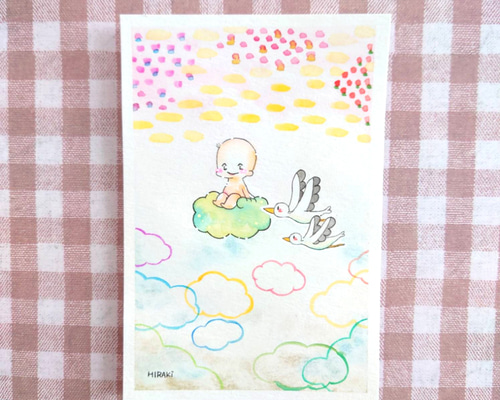 3羽のコウノトリ 水彩画風 アート 2b3233df5a261c34fdab6e6dbcd157