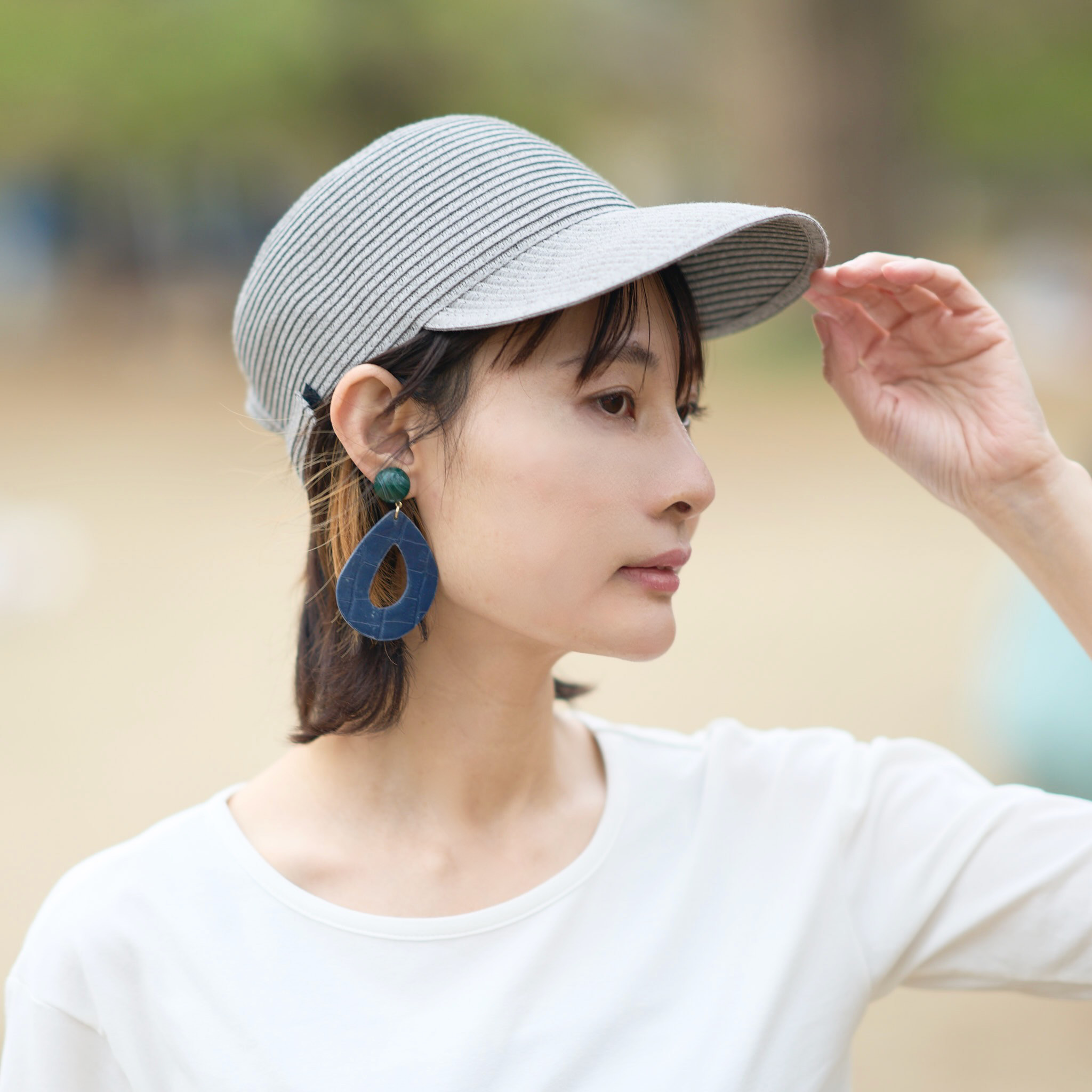 ☆シンプル　キャップ　帽子　ベージュ　紫外線対策　ＵＶ　調節ＯＫ　男女兼用 - 9
