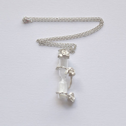 Rose mini-hourglass necklace 01, silver jewellery, 925 sterl 1枚目の画像