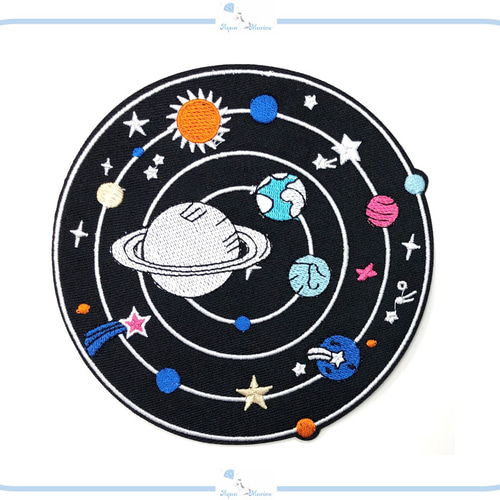 売れ筋新商品 デザイン 刺繍 アップリケ ES78 惑星 地球 太陽系 宇宙 絵画