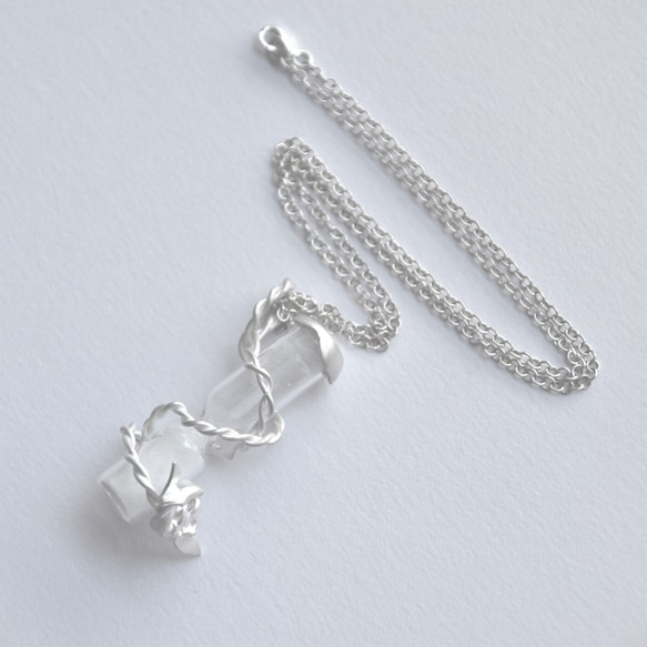 Rose mini-hourglass necklace 03, silver jewellery, 925 sterl 2枚目の画像