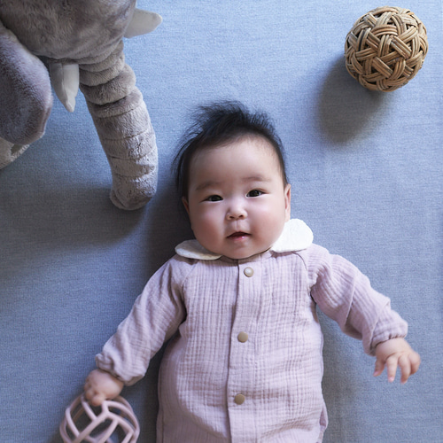 2026年3月まで】ダブルガーゼの2wayオール/ぽこぽこ素材/新生児から