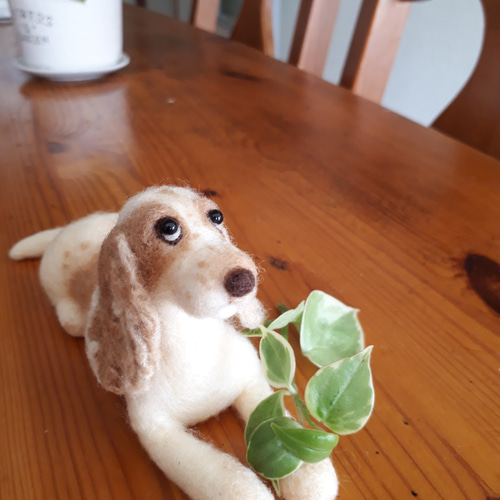 イングリッシュコッカースパニエル(オレンジローン) 羊毛フェルト