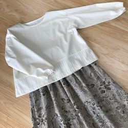 柔らか　二重織ジャガード地　タック　ギャザー　スカート 3枚目の画像